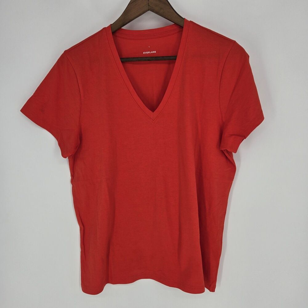 Everlane Organic Cotton V Neck T Large Minimalist Classic Fit